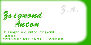 zsigmond anton business card